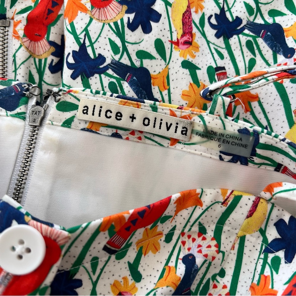 Alice + Olivia Nella Mini Dress in Bird Party - Picture 5 of 9